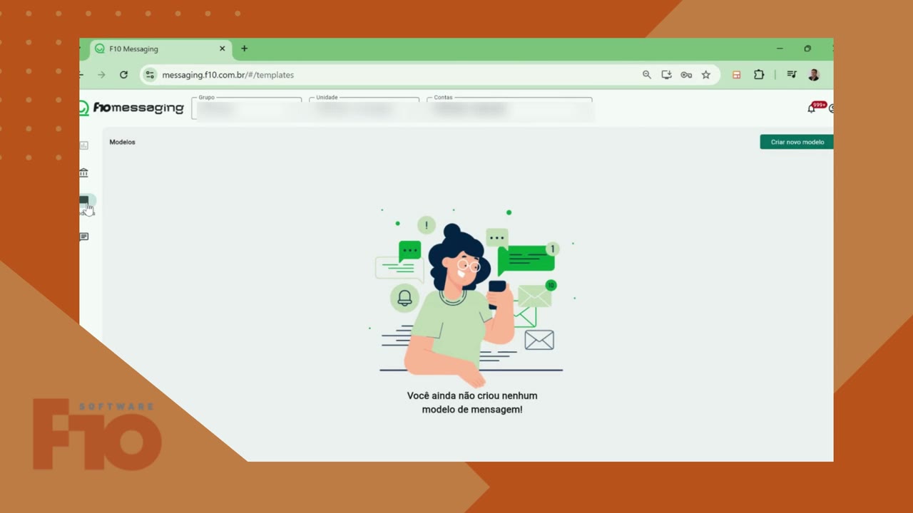 Abrir a seção de modelos e iniciar criação