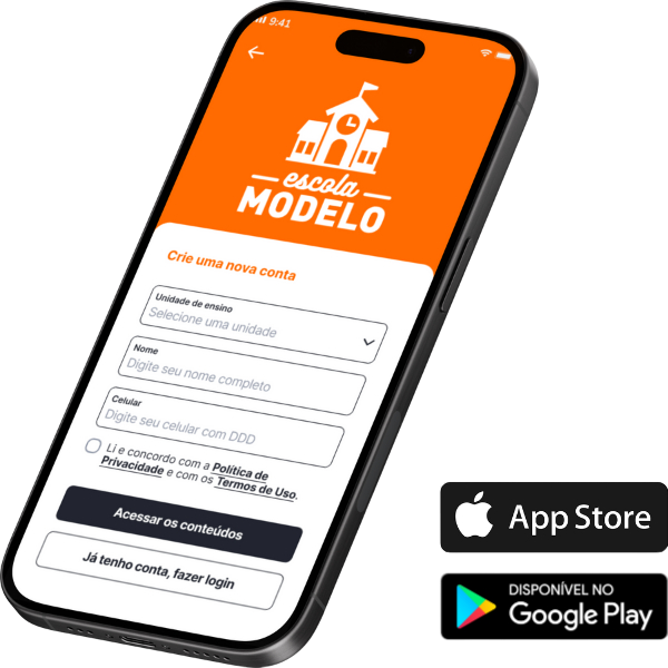 Aplicativo escolar F10 Smart Aluno disponível nas lojas Apple e Google, com a marca da escola
